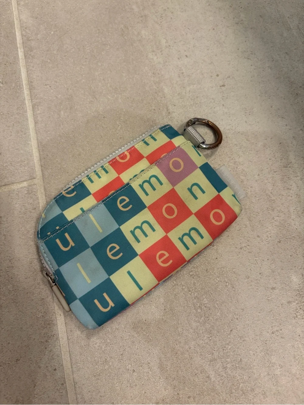 Lululemon athletica Multicolor Checker Coin Pouch • clippable mini wallet
